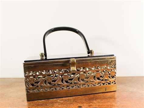 1950's metal box purses|1950s Box Purse for sale .